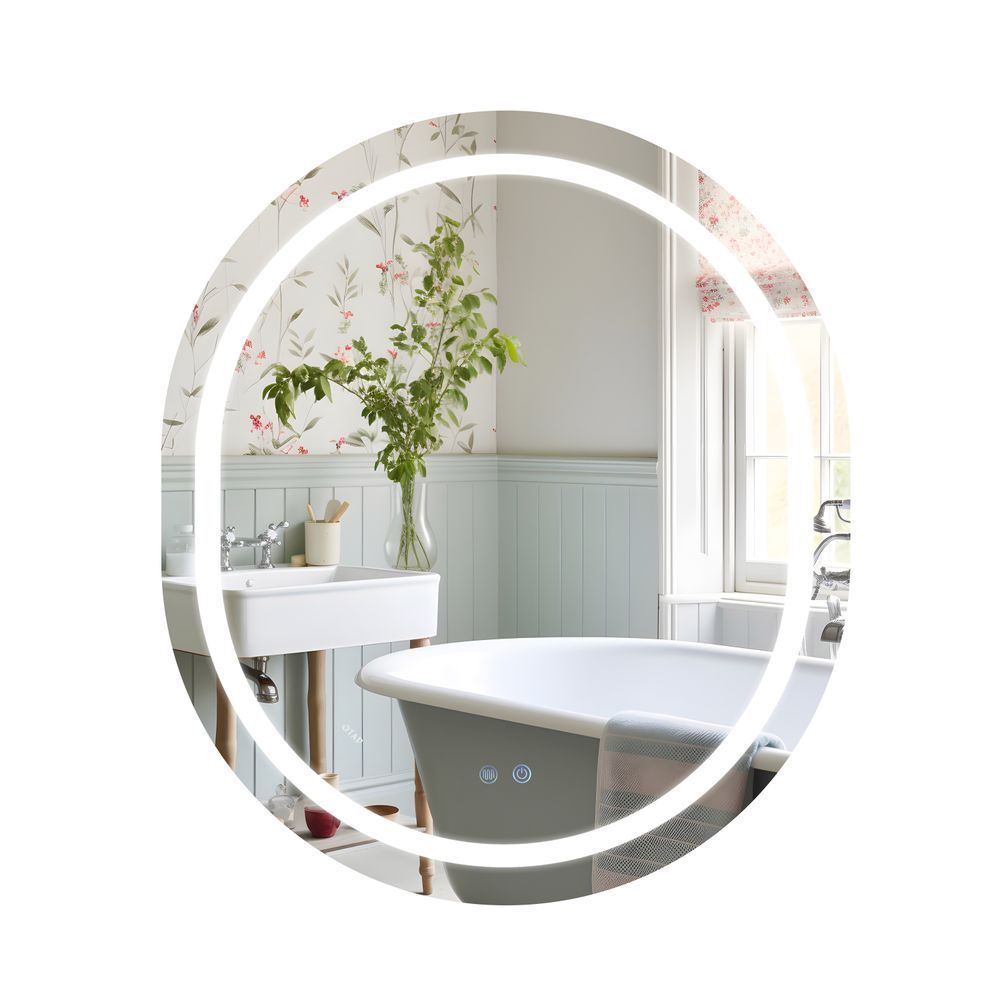 фото Зеркало Qtap Gemini 800х700 с LED-подсветкой Touch, с антизапотеванием, с диммером, рег. темп. цвета (3000-6500K) Reverse QT2578R8070
