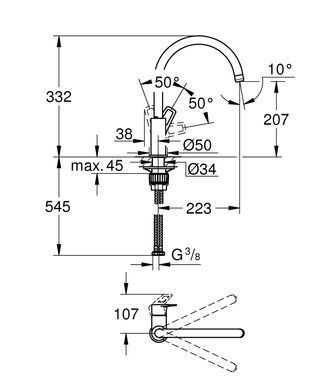 фото Змішувач для кухні Grohe BauLoop New (31368001)