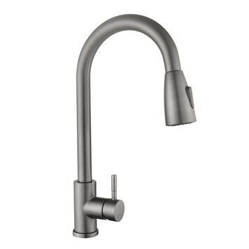 фото Смеситель для кухни Lidz Aria 015FL (k35) с выдвижным изливом LDARI015FLGRP49560 Graphite