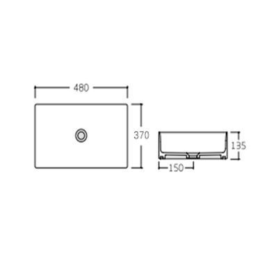фотографія Раковина-чаша Qtap Tern 480х370х135 Matt black QT172074MBMBN