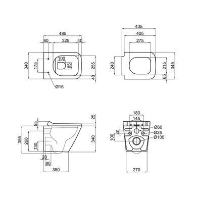 фотографія Унітаз підвісний Qtap Tern безобідковий з сідінням Soft-close QT1733052ERW