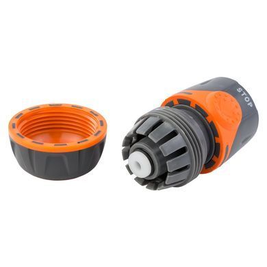 фото Конектор 1/2" швидкознімний для шланга 3/4" аквастоп (ABS+TPR) FLORA (5015514)
