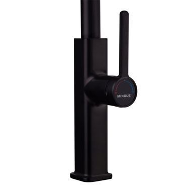 фото Змішувач для кухні з висувним виливом Mixxus Premium HAMMER 014 BLACK (MI6954)