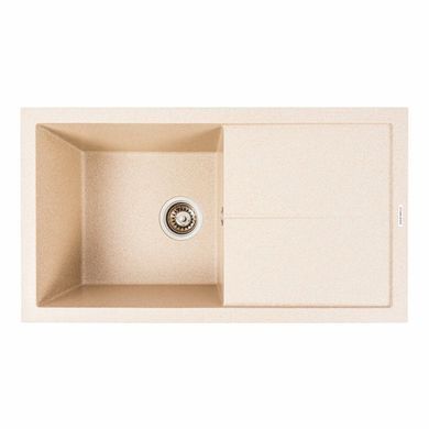 фотографія Гранітна мийка для кухні VALESO 7843 SOLID матовий Чорний металік