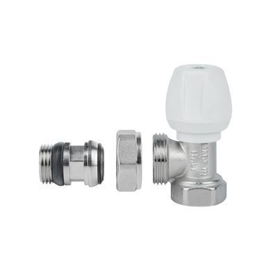 фотографія Кран радіаторний Icma 1/2" з антипротіканням кутовий з ручкою №802+940