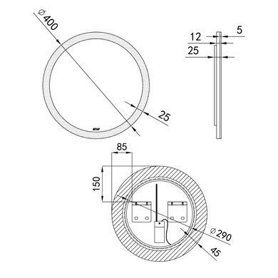 фотографія Дзеркало Qtap Virgo R400 з LED-підсвічуванням, QT1878250640W