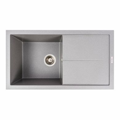 фотографія Гранітна мийка для кухні VALESO 7843 SOLID матовий Чорний металік