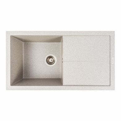 фотографія Гранітна мийка для кухні VALESO 7843 SOLID матовий Чорний металік