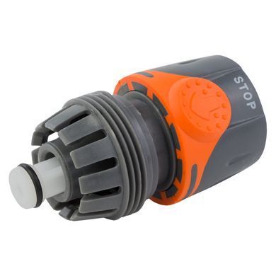 фото Конектор 1/2" швидкознімний для шланга 3/4" аквастоп (ABS+TPR) FLORA (5015514)