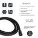 Шланг для ручного душу Qtap Hadice 1600 мм прямоугольний QTHADPVCSQ160B Black Matt
