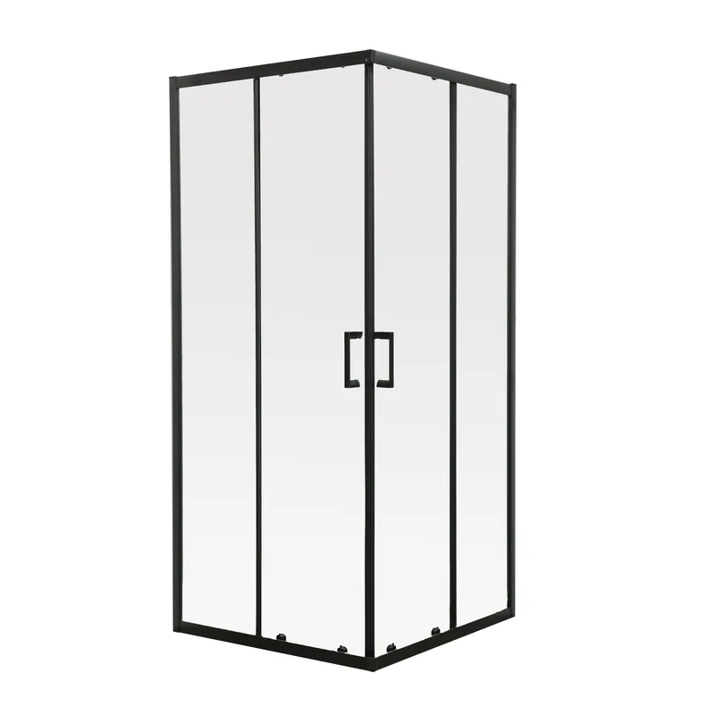 фото Душова кабіна без піддону MIXXUS PREMIUM DIVERSE SC02-90x90x195-TR BLACK прозоре скло 5мм (MI6862)
