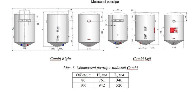 фотографія Бойлер Novatec Combi 100 L