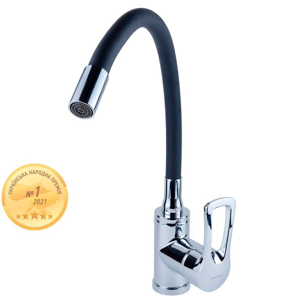 фото Змішувач ML &Oslash;40 для кухні гусак силіконовий на гайці AQUATICA ML-4B544C (9746130)