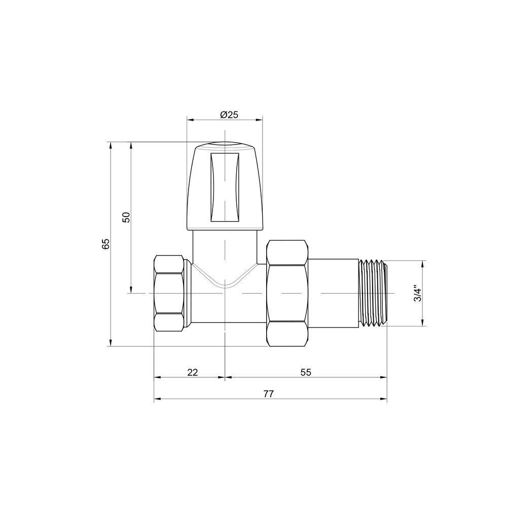 фотографія Кран радіаторний Icma 3/4" прямий без ручки №815