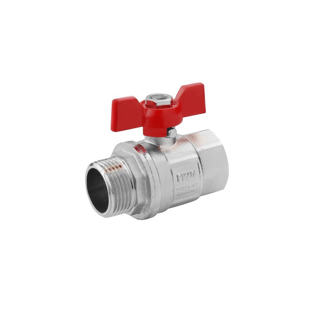 фото Кран шаровой Karro "Standart+" 3/4" ВН PN40 бабочка, никелированный
