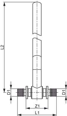 фотографія Монтажна прохідна нікельована трубка TECEflex для підключення радіаторів, 15 мм, 16, 300 мм