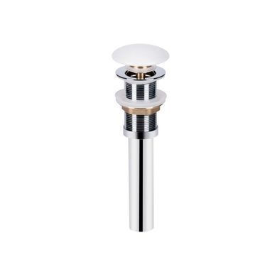 фото Комплект Qtap Tern: Раковина накладная прямоугольная 605x350x140 мм WHITE + Донный клапан PU02