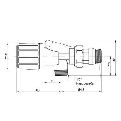 фотографія Вентиль двохкутовий Icma 1/2" ЗР №869