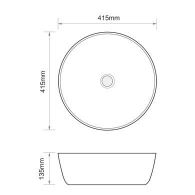 фото Раковина накладна Mixxus Premium ELLIPSE-0101 415х415х135mm (MP6531)