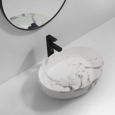 фото Раковина накладна MIXXUS PREMIUM ELLIPSE-0104 MARBLE 550х415х140mm (MP6554)
