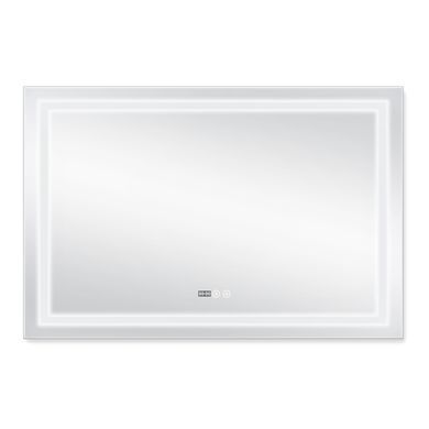 фотографія Дзеркало Qtap Mideya (DC-F613) 1200х800 з LED-підсвічуванням Touch, з антизапотіванням, з годинником, димером, рег. яскравості QT2078F613W