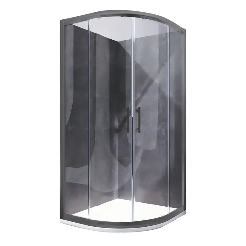 фото Душова кабіна без піддону KOER SR SC04-90x90x195-TR-07 прозоре скло EASY CLEAN 5мм графіт (KR5362)
