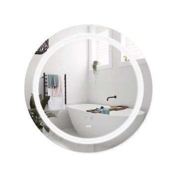 фотографія Дзеркало Lidz Aria R600 з LED-підсвічуванням Touch, з антизапотіванням, з димером, рег. яскравості LD78LR600