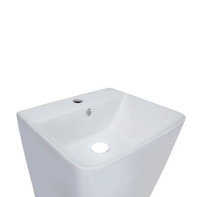 фото Комплект Qtap Tern: Раковина напольная моноблок 440х380х830 мм White + Донный клапан PU02O