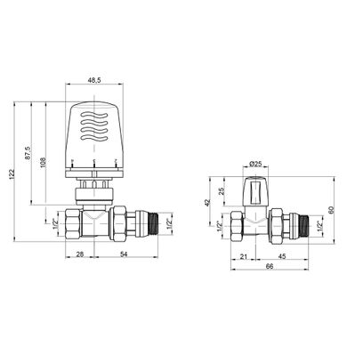 фотографія Термокомплект Icma 1/2" з антипротіканням прямий №KIT_1100+775-940+815-940