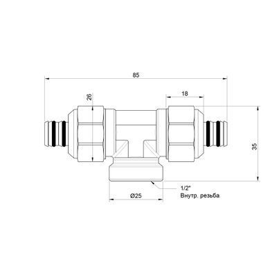 фото Трійник обжимний Icma 16х1/2"х16 ВР №538