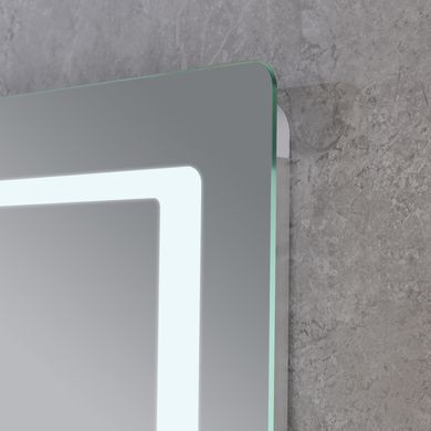 фото Дзеркало MIXXUS STYLE MR03-80x60 з LED Touch, Anti-fog, димером, рег. яскравості, годинником (MI6005)