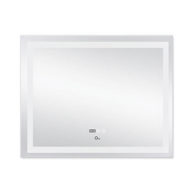 фото Зеркало Qtap Mideya (DC-F614) 1000х800 с LED-подсветкой Touch, с антизапотеванием, с часами, диммером, рег. яркости QT2078F614W