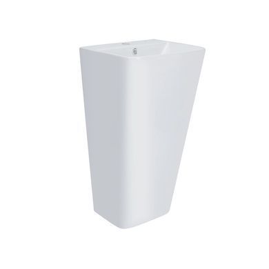 фото Комплект Qtap Tern: Раковина напольная моноблок 440х380х830 мм White + Донный клапан PU02O