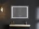 Дзеркало MIXXUS STYLE MR03-80x60 з LED Touch, Anti-fog, димером, рег. яскравості, годинником (MI6005)