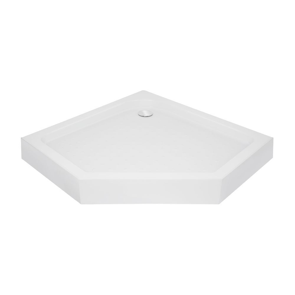 фото Lidz Душевой поддон DOZORCA SC90x90.LOW, низкий, пятиугольный, акриловый + ножки, диаметр слива 50 мм