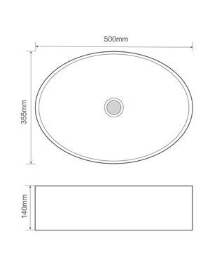 фото Раковина накладна Mixxus Premium BEVEL-0106 500х355х140mm (MP6546)