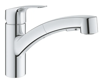 фото Змішувач для кухні з висувним виливом Grohe Eurosmart New (30305001)