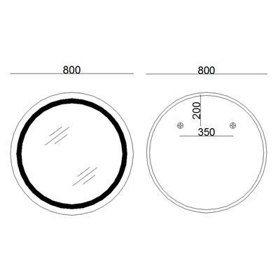 фото Зеркало Lidz Aria R800 с LED-подсветкой Touch, с антизапотеванием, с диммером, рег. яркости LD78LR800