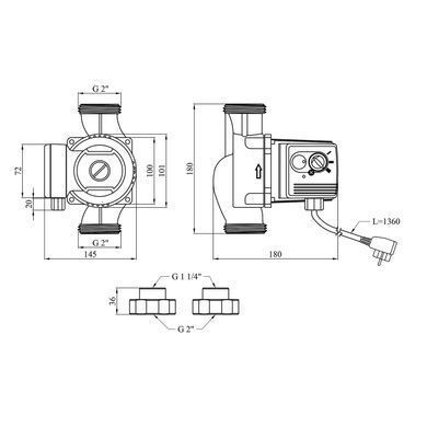 фотографія Насос циркуляционный Pumpman GRS32/80/180 &mdash; мощный циркуляционный насос, предназначенный для эффективной циркуляции воды в системах отопления, горячего водоснабжения и охлаждения. Его высокая производительность делает его отличным выбором для сложных и кр