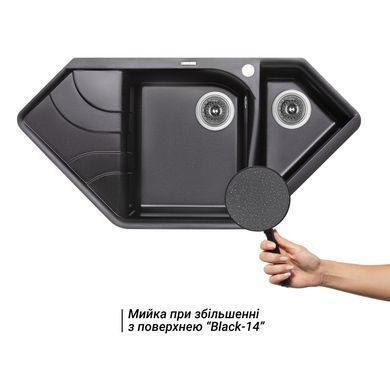 фотографія Кухонна мийка з додатковою чашею Lidz 1000x500/225 BLM-14 (LIDZBLM141000500225)