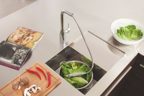 фотографія Змішувач для кухні з висувним виливом Grohe Essence New (30270000)