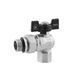 фотографія Кран-американка шаровой угловой Kroner 1/2" ВН PN40 бабочка, никелированный &mdash; высококачественный кран, предназначенный для систем водоснабжения, отопления и охлаждения. Благодаря своим техническим характеристикам, он подходит как для бытового, так и промы