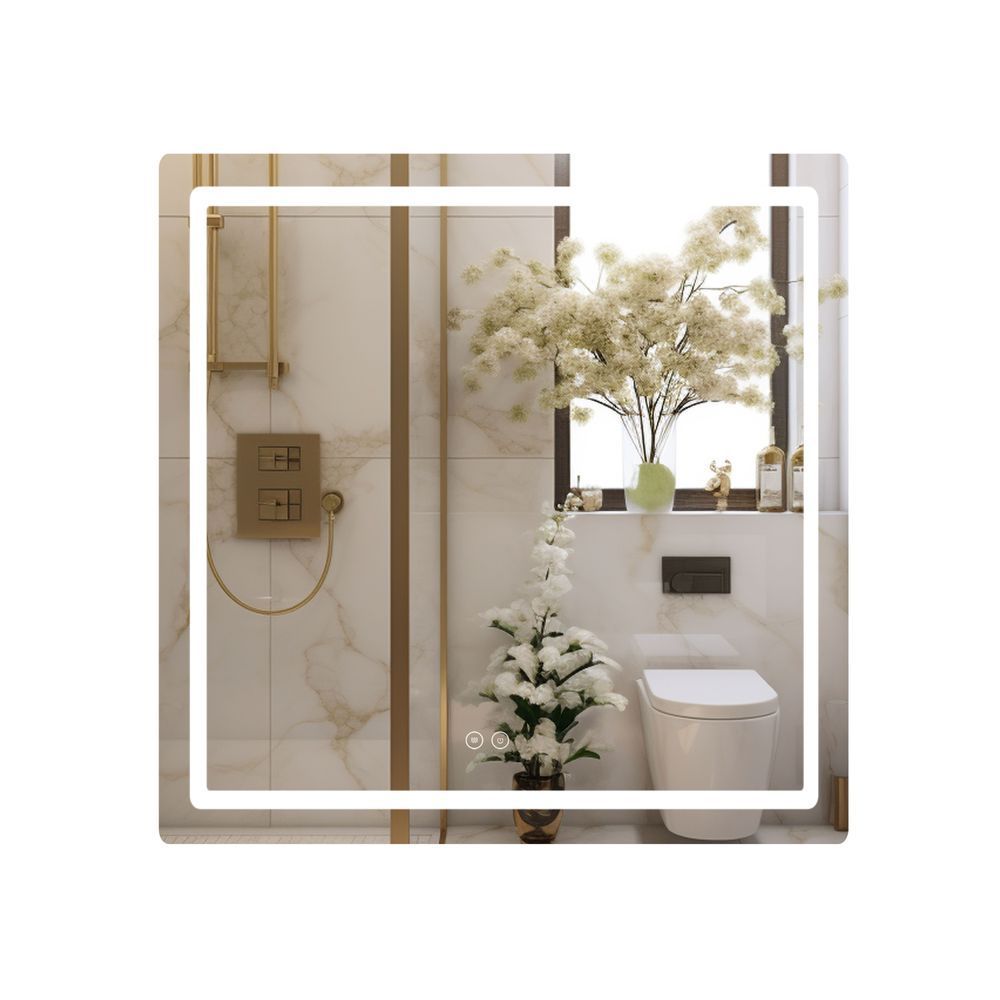фото Зеркало Qtap Mideya 800x800 с LED-подсветкой Touch, с антизапотеванием, диммером QT2078NCF8080W