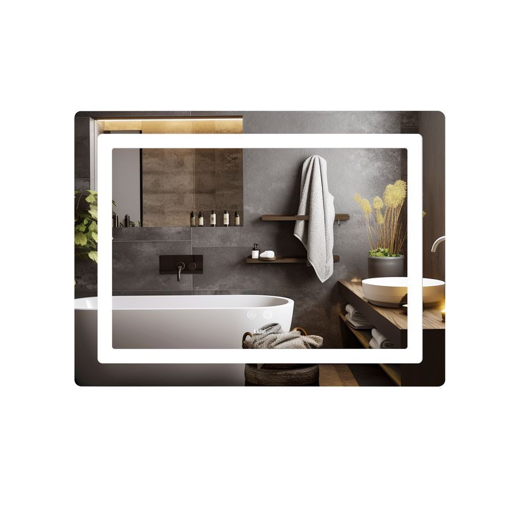 фото Зеркало Lidz Kubis (KU2) 800х600 с LED-подсветкой Touch, с антизапотеванием, с диммером, рег. яркости LD78LF904708048446