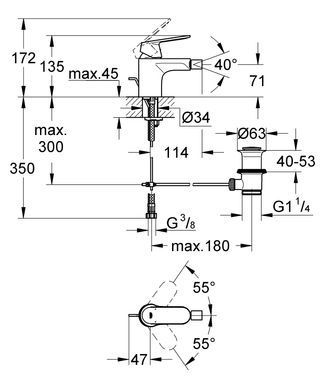 фотографія Змішувач для біде Grohe Eurosmart Cosmopolitan (32839000)