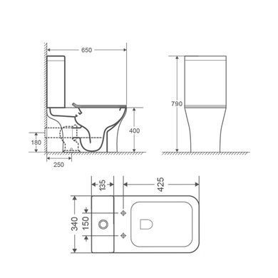 фото Унитаз-компакт Qtap Presto Quadro безободковый с сиденьем Soft-close QT24221215AW