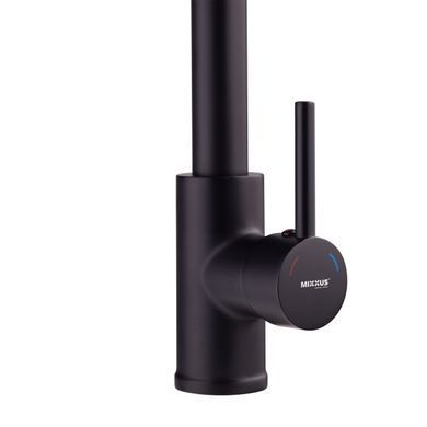 фото Змішувач для кухні з виливом пружина Mixxus Premium SPRING 017 BLACK (MI6951)