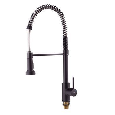фото Змішувач для кухні з виливом пружина Mixxus Premium SPRING 017 BLACK (MI6951)