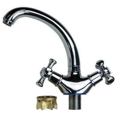 фотографія Змішувач PL 1/2 "для кухні гусак короткий вухо на гайці AQUATICA PL-4B355C (9777100)