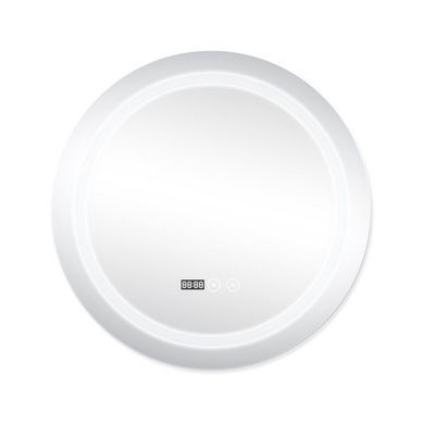 фото Зеркало Qtap Mideya (DC-F803) R600 с LED-подсветкой Touch, с антизапотеванием, с часами, диммером, рег. яркости QT2078F803W